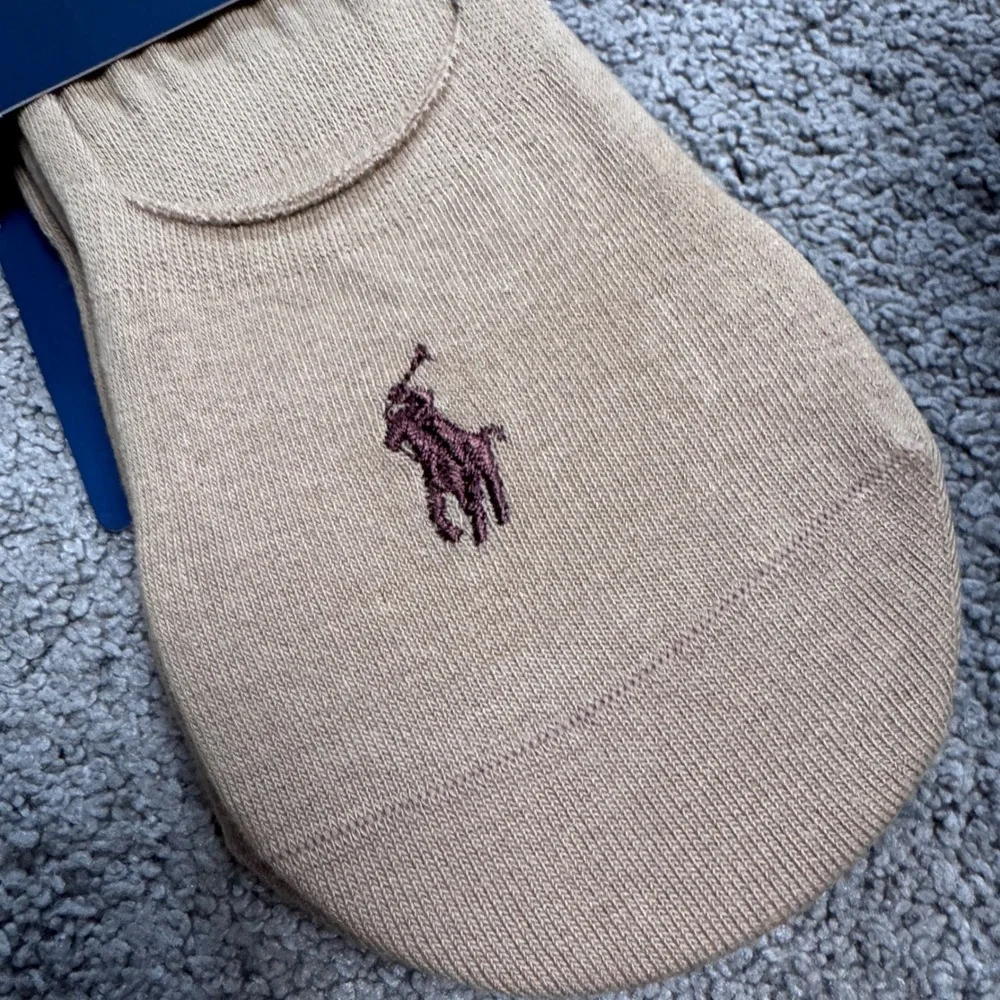 NEW Polo Ralph Lauren Brown XL Sock Liners 3Pair Tan Shoe 12-17